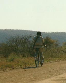A cyclist in Kruger Park!